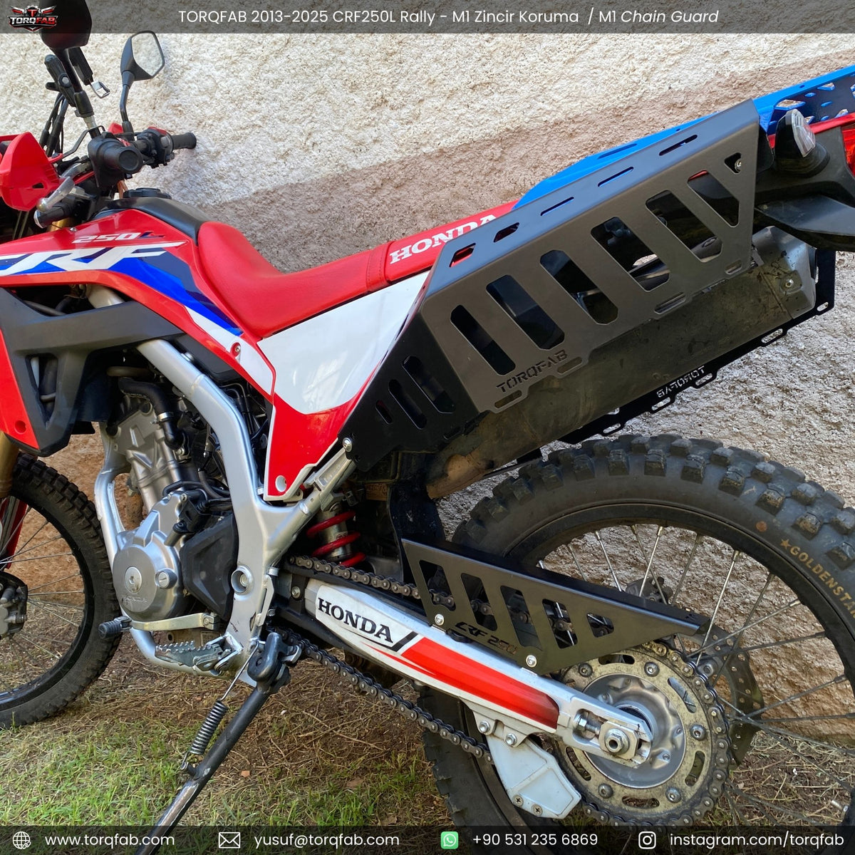 Torqfab 2013-2026 Honda CRF250L Rally Zincir Koruma M1