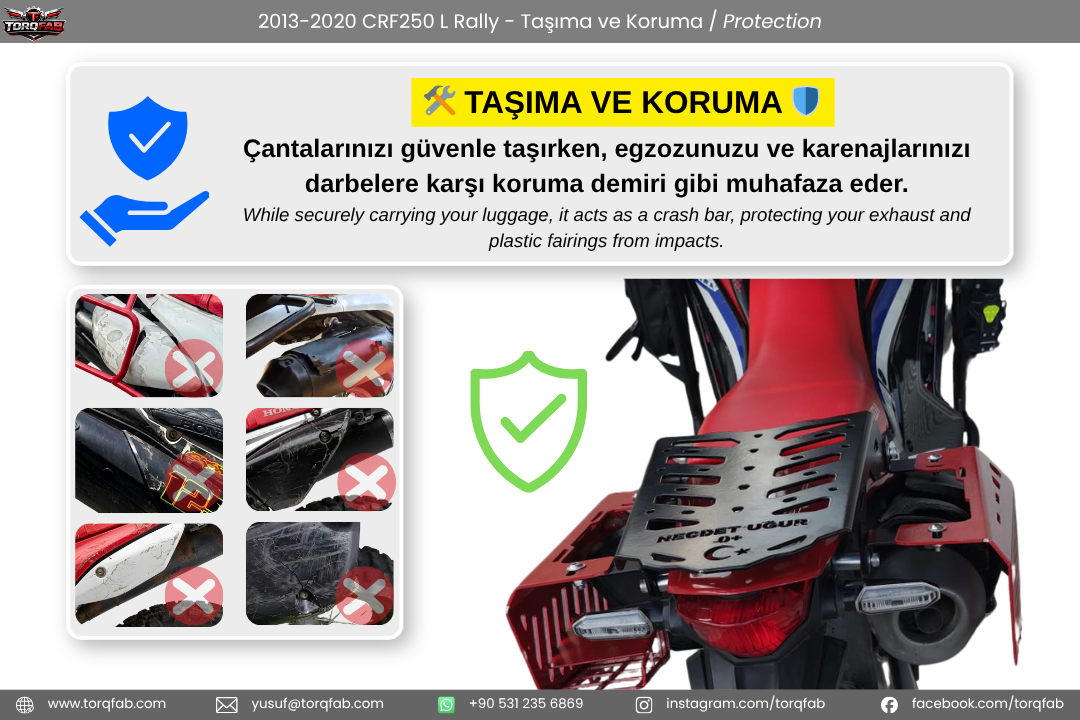 CRF250L / Rally (2013-20) Çanta Demirleri Komple Set | Side & Rear Luggage Rack Set