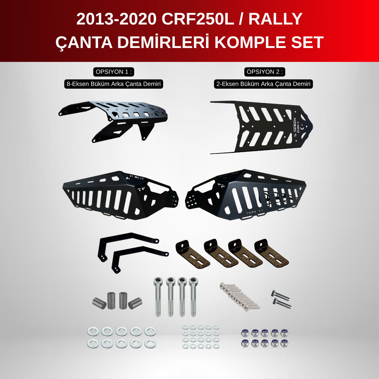 CRF250L / Rally (2013-20) Çanta Demirleri Komple Set | Side & Rear Luggage Rack Set