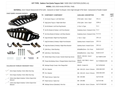 CRF250L / Rally (2021-25) Yan Çanta Demiri | Side Luggage Racks