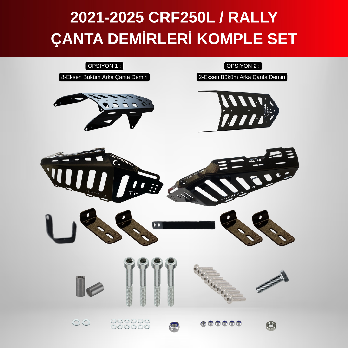 CRF250L / Rally (2021-25) Çanta Demirleri Komple Set | Side & Rear Luggage Rack Set