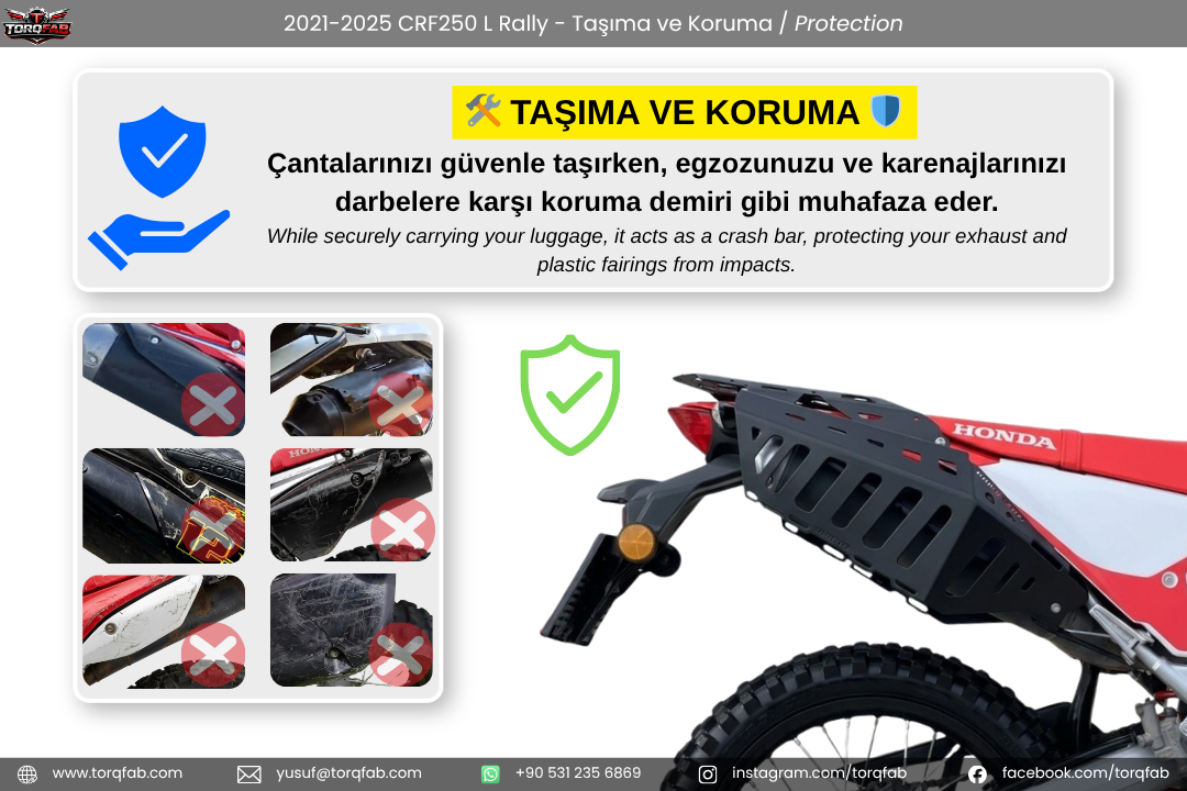 CRF250L / Rally (2021-25) Yan Çanta Demiri | Side Luggage Racks