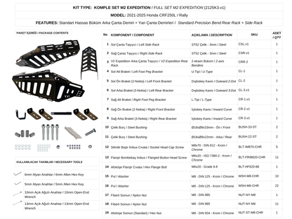 CRF250L / Rally (2021-25) Çanta Demirleri Komple Set | Side & Rear Luggage Rack Set