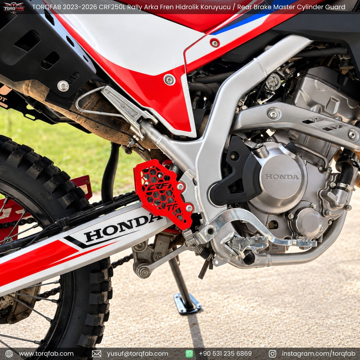 Torqfab 2021-2026 Honda CRF250 L Rally Hidrolik Koruyucu / Arka Fren Merkez Koruma Demiri