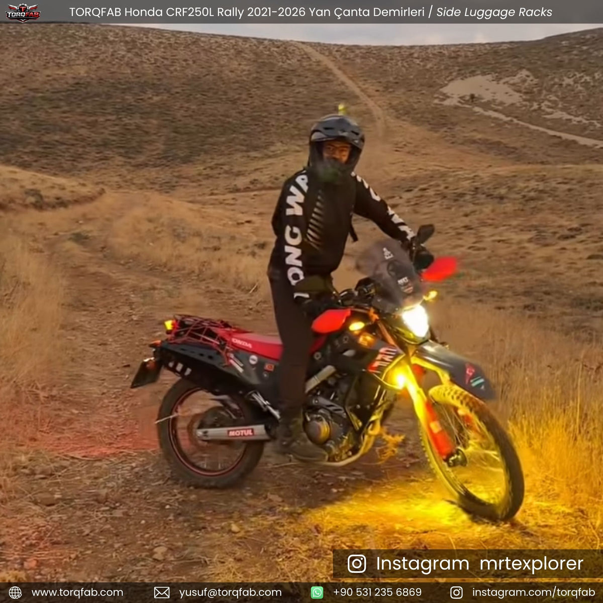 Torqfab Honda CRF250L / Rally (2021-2026) Yan Çanta Demiri / Egzoz Koruma Demiri