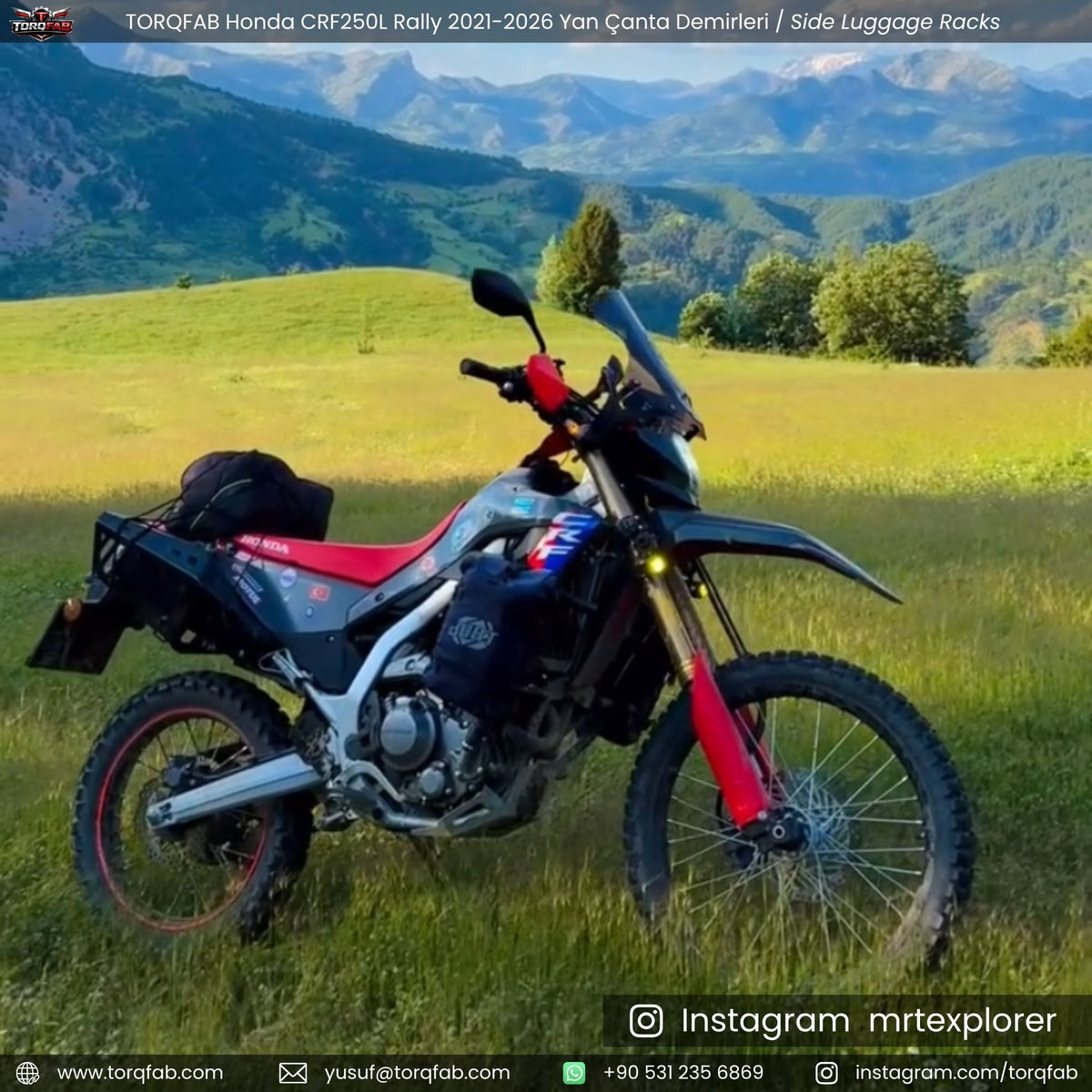 Torqfab Honda CRF250L / Rally (2021-2026) Yan Çanta Demiri / Egzoz Koruma Demiri