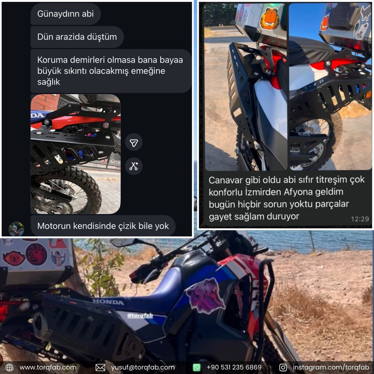 Torqfab Honda CRF250L / Rally (2021-2026) Yan Çanta Demiri / Egzoz Koruma Demiri