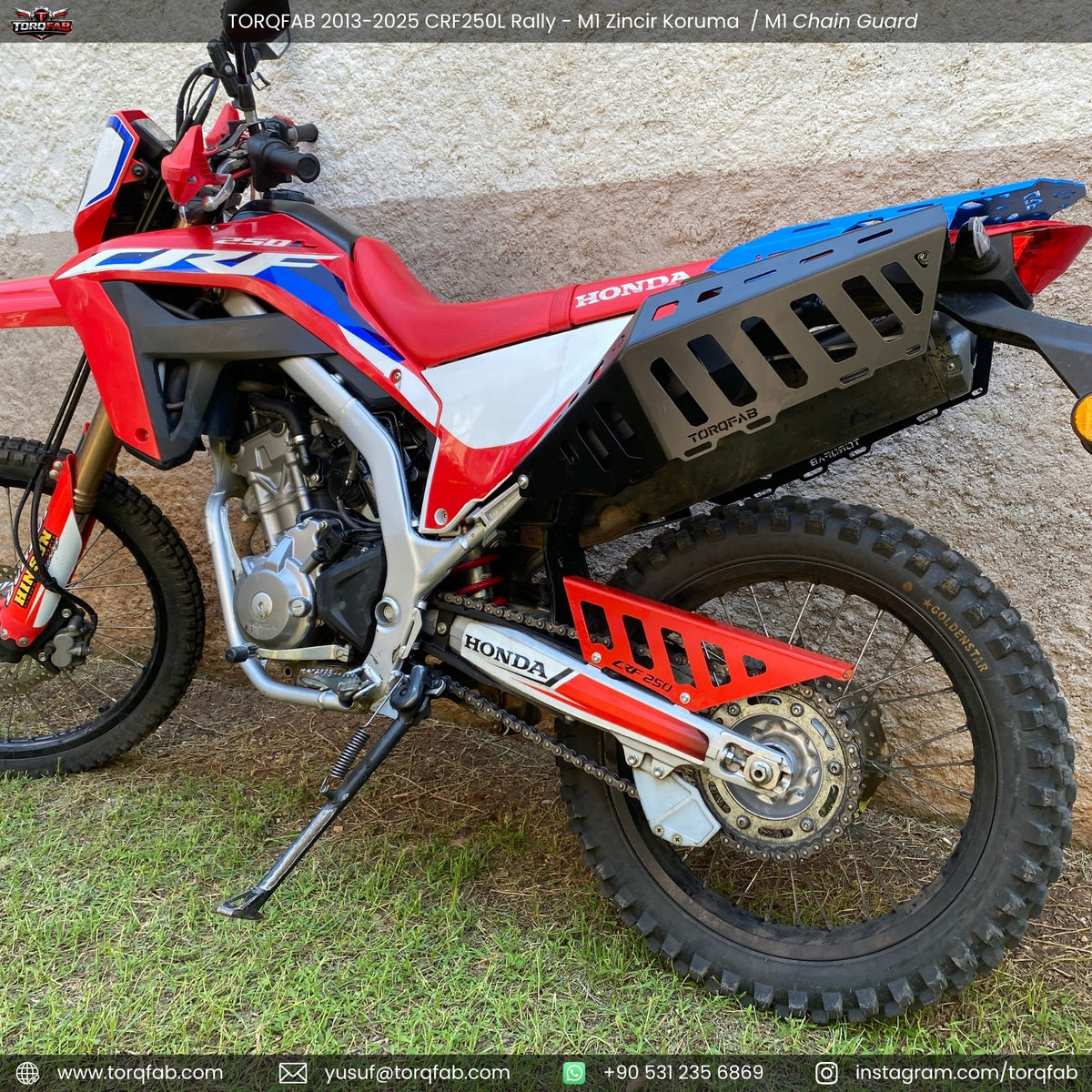 Torqfab 2013-2026 Honda CRF250L Rally Zincir Koruma M1
