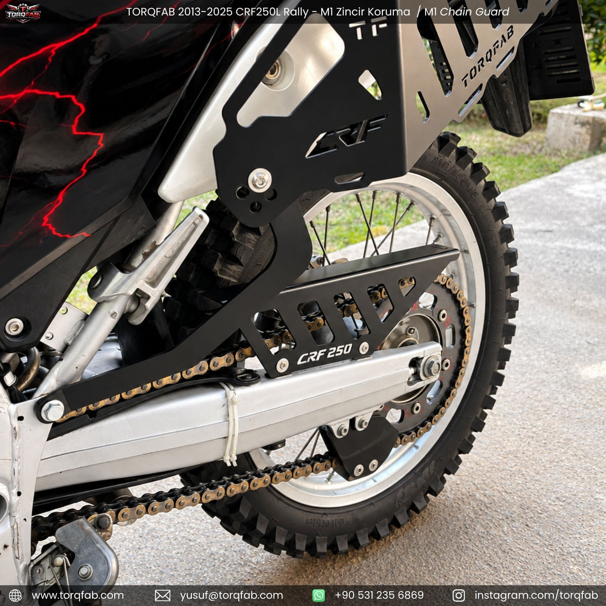 Torqfab 2013-2026 Honda CRF250L Rally Zincir Koruma M1