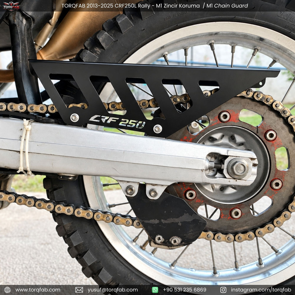 Torqfab 2013-2026 Honda CRF250L Rally Zincir Koruma M1