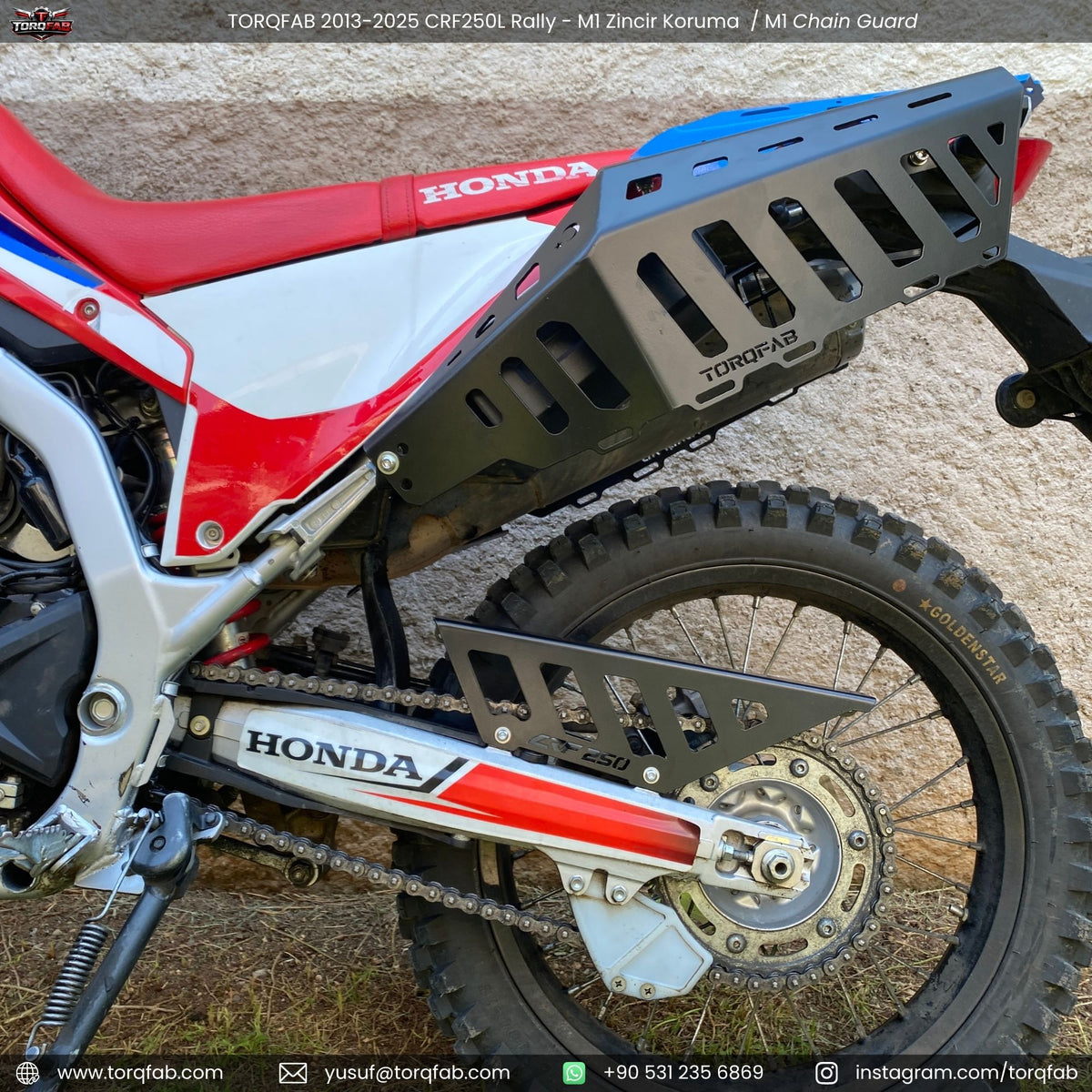 Torqfab 2013-2026 Honda CRF250L Rally Zincir Koruma M1