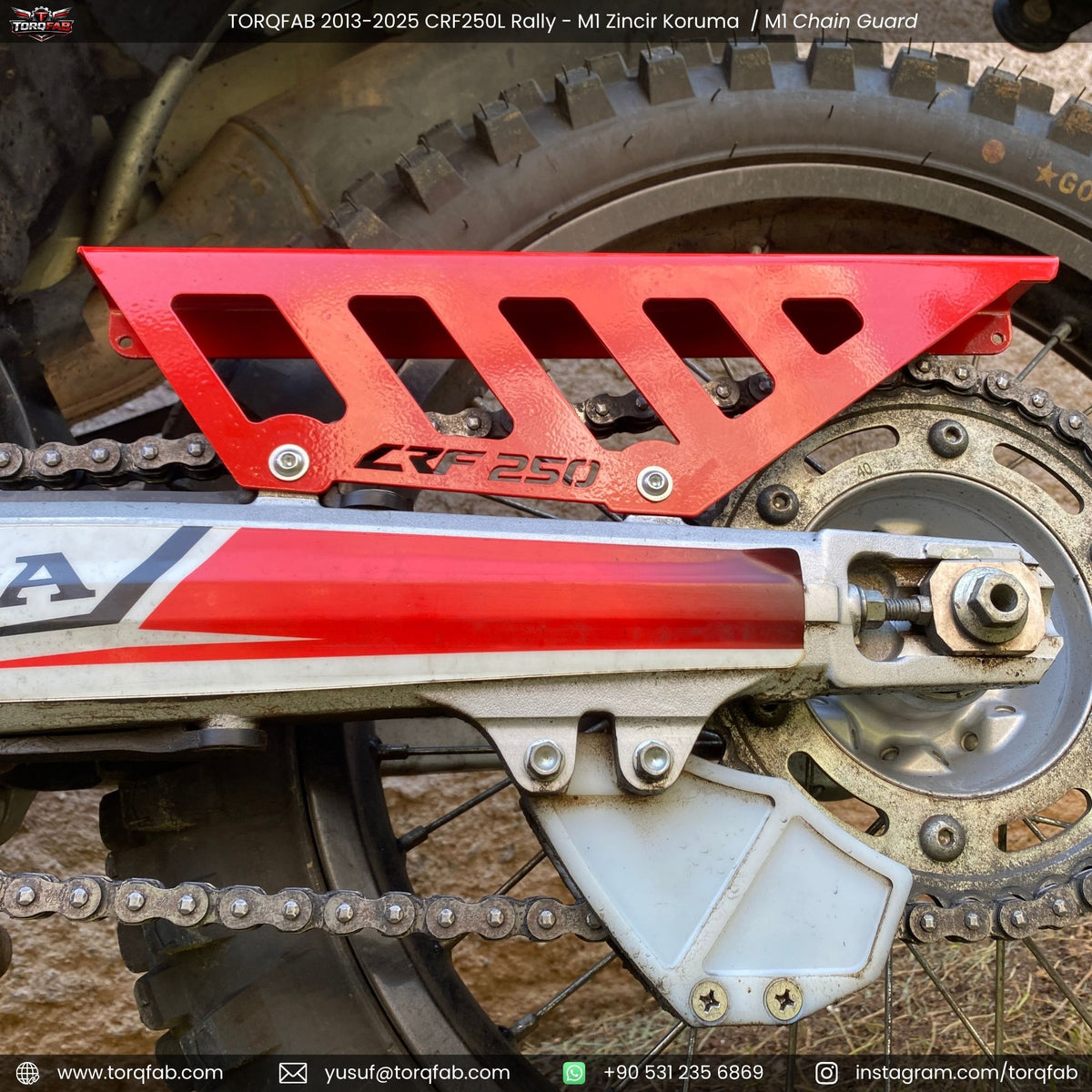 Torqfab 2013-2026 Honda CRF250L Rally Zincir Koruma M1