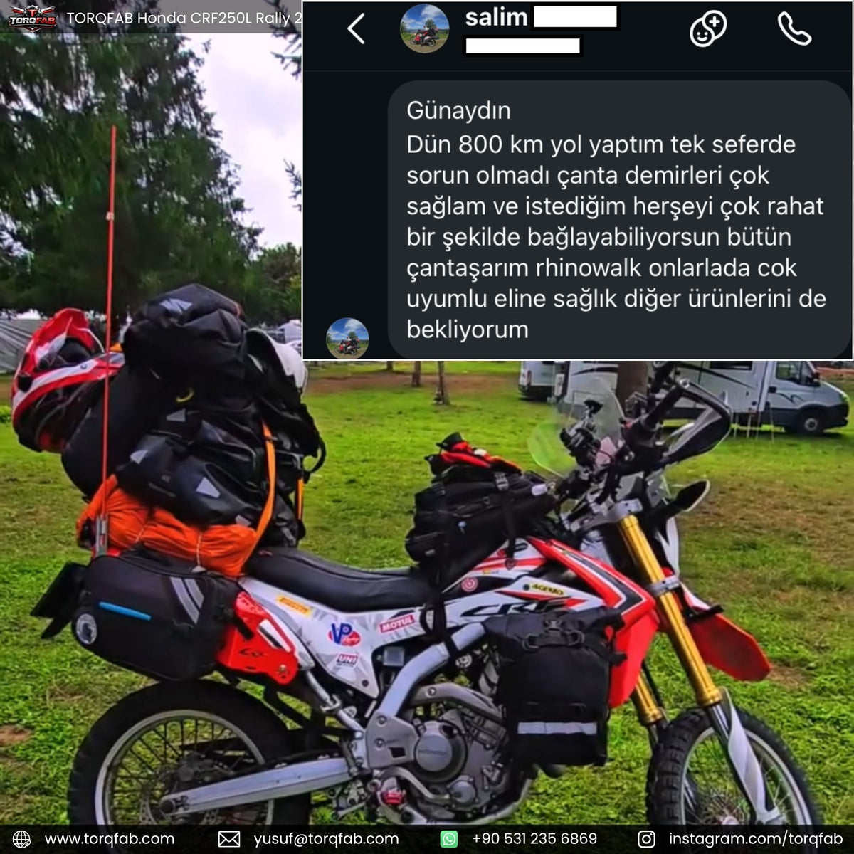 Torqfab Honda CRF250L / Rally (2013-2020) Yan Çanta Demiri Version4 / Egzoz Koruma Demiri