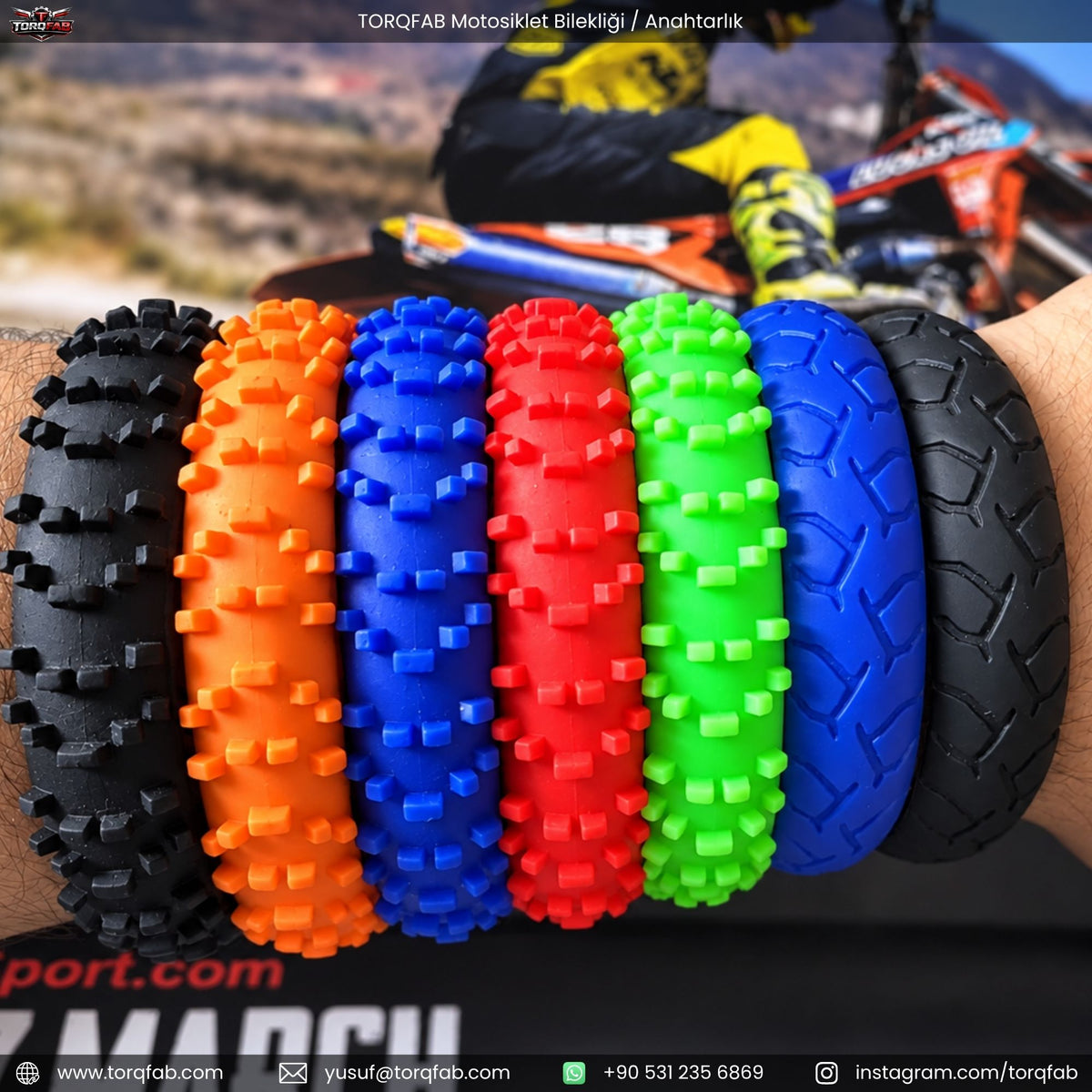 Torqfab Motosiklet Bilekliği / Anahtarlık